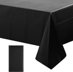 1 Piece Black Rectangle Tablecloth, Thick & Durable Waterproof Plastic Table Cloth, 54X108 Inch Heavy-Duty Surface Protector, Stain Resistant Table Cover for Halloween/Dining/Party/Buffet/Wedding