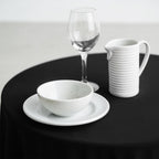 10 Pack Premium Disposable Plastic Tablecloth 84" round Table Cover for Birthdays Weddings Christmas Anniversary Buffet Table (Black)