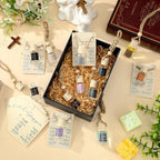 24 Set Christian Gift Bulk Church Empty Hanging Car Air Freshener Diffuser Bottles 8Ml for Essential Oils Religious Biblical Gifts Christmas Employee Favors for Women Men