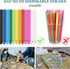 12 Pcs Reusable Boba Straws - Bpa-Free Wide Reusable Plastic Straws for Smoothies, Boba(Tapioca, Boba Pearls) & Shakes with 2 Brushes（Multicolor）