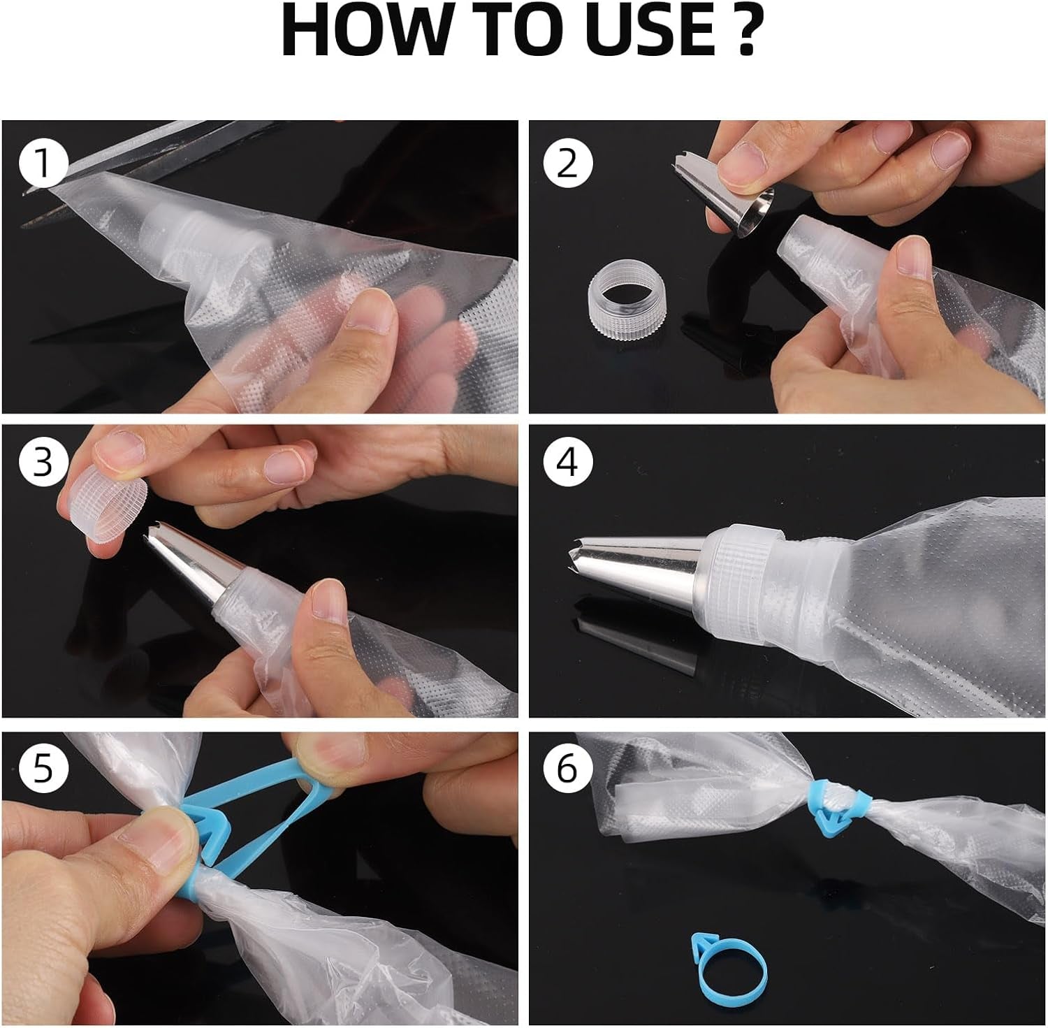 200 Pcs 12 Inch Piping Bags & 24 Tips Set, Cake Decorating Kit with Frosting Tips | Anti-Burst Pastry Bag, Scrapers & Couplers for Baking, Cupcakes, Cookies‌