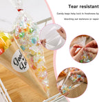 200 Pack Cone Bags, 6.3×11.8 Inch Cellophane Treat Bags with Ties for Wedding Birthday Halloween Party Favor