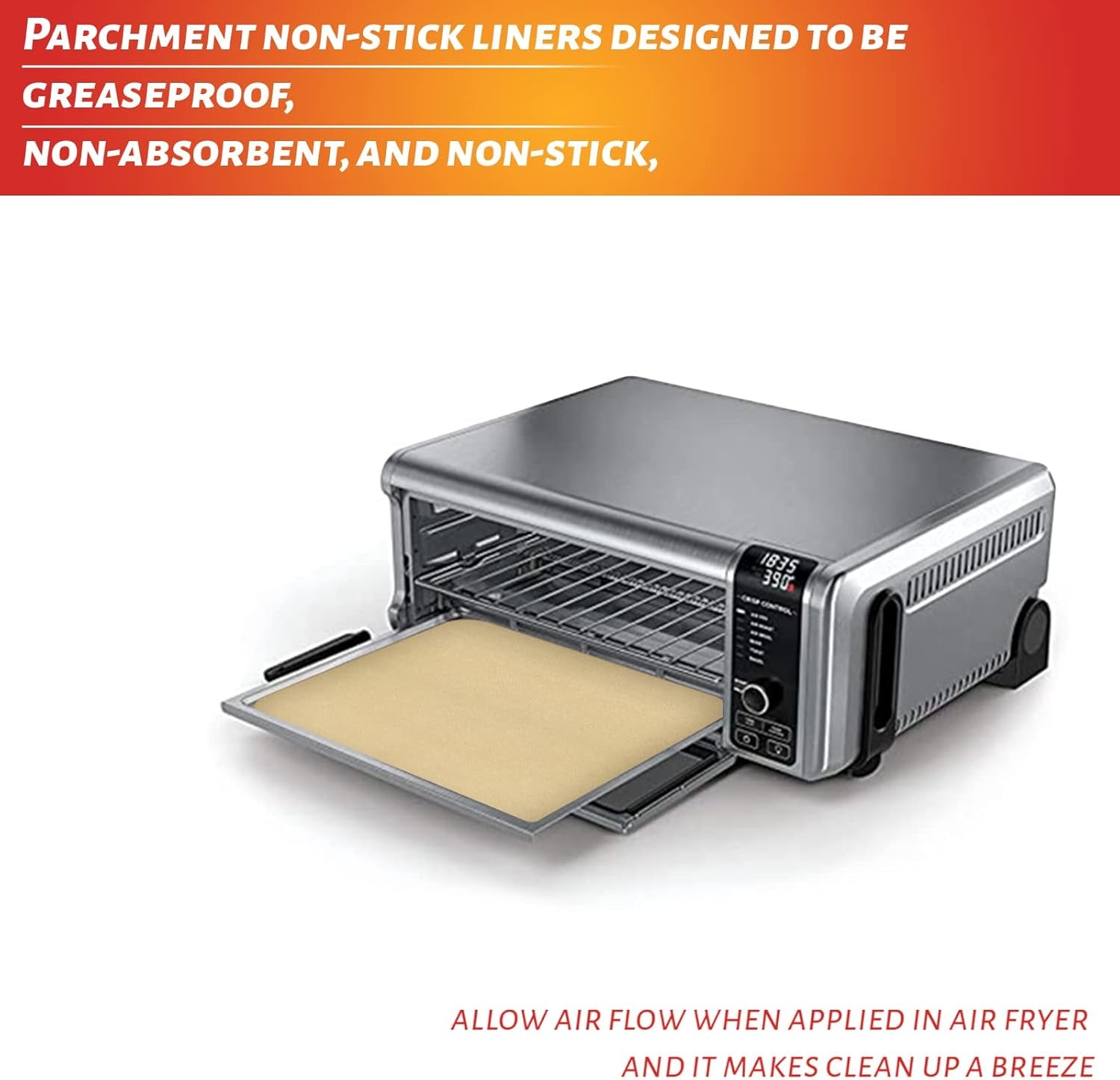 12 Inch Air Fryer Parchment Paper Squares with 4 PCS Black Non-Stick Reusable Grilling Mat for Ninja Foodi Flip SP101/SP201/SP301/SP351, Cuisinart Toaster Oven, Microwave