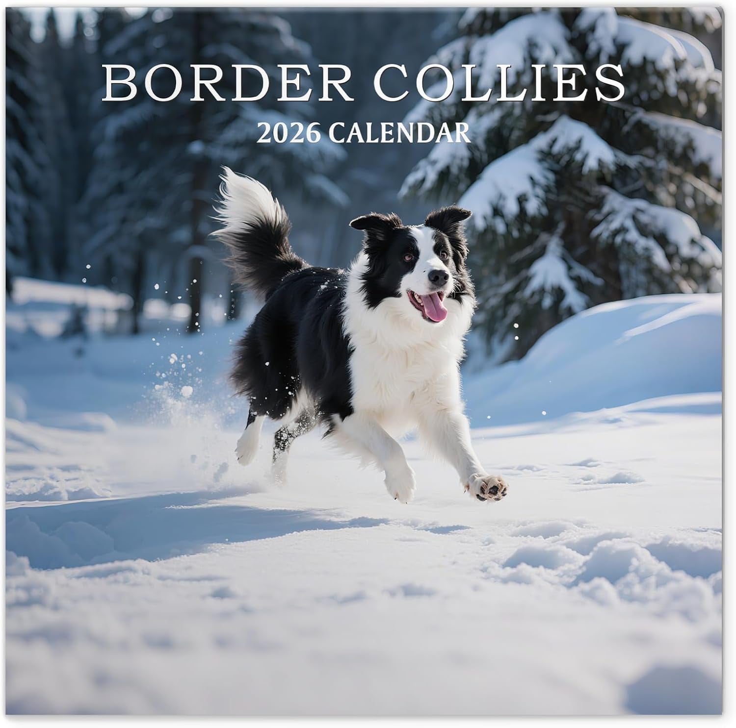 2026 Wall Calendar, Calendar 2026, Border Collies Monthly Wall Calendar (Jan 2026 - Dec 2026) 12" X 24" Opened, Hanging Calendar Thick Paper for Family Adults Kids Office Home