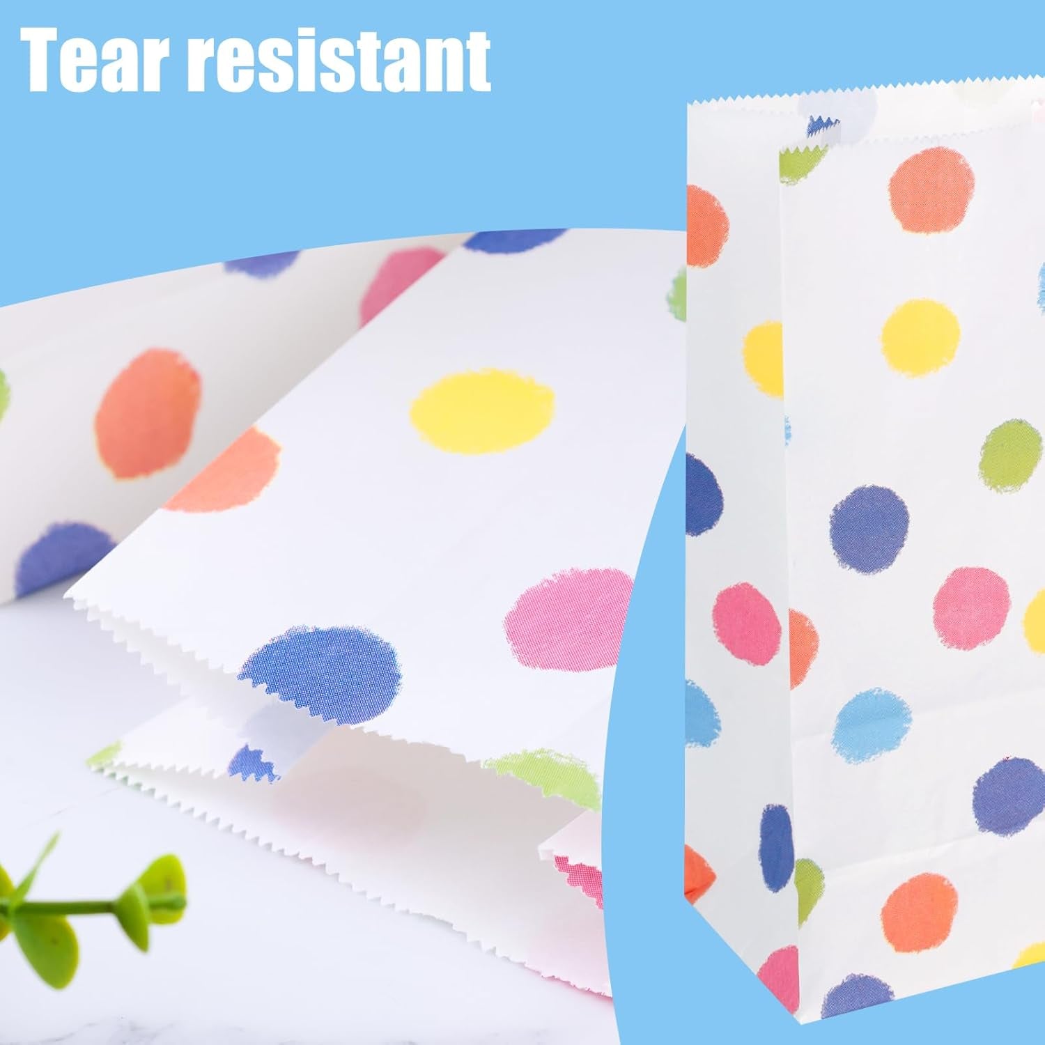 24 Pack Party Favor Bags with Stickers, 4.7" X 3.1" X 8.7" Bulk Goodie Treat Gift Bags for Weddings Baby Showers Birthdays Craft Supplies (Polka Dot)