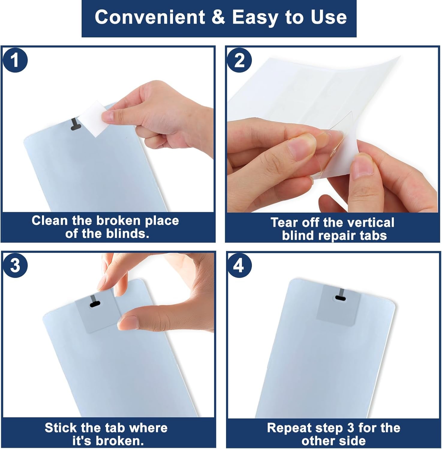 1.18×1.18In Vertical Blind Repair Piece 90P, White