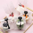 (400Pcs) 200 Pack Translucent Cellophane Bags for Bakery Party Supplies (9X3.4 Inch) - Clear Plastic Cookie Candy Wrapping Bags with 200 Handmade Stickers, Ideal for Chocolate Cake Snack Packaging