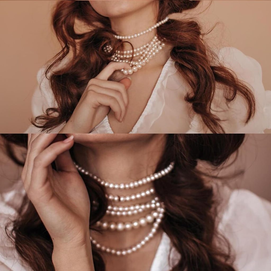 12 Pack Faux Pearl Necklace Bulk Long Pearl Women'S Jewelry 1920S White Pearl Party Favors Wedding Bridal Shower Tea Birthday Decorations