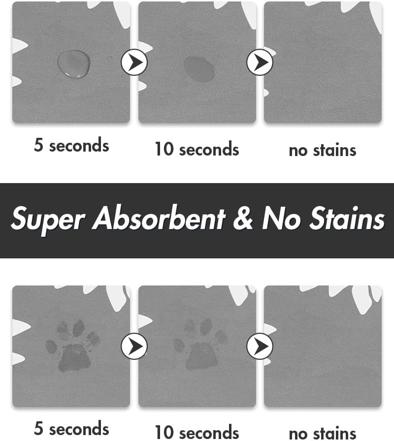 -Pet Feeding Mat-Absorbent Floral Cat&Dog Food Mat-Dog Mat for Food and Water Bowl-No Watermark Quick Dry Dog Water Dispenser Mat Pet Placemat-Pet Supplies & Accessories1219 Grey