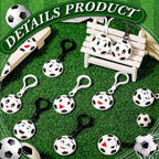 24 Pack Sport Party Favors Sport Ball Keychain Bulk, PVC Mini Soccer Keychains Lightweight Sports Party Back to School Reward Team Gifts Birthday for Sports Lover