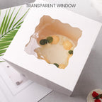 2PCS Cake Boxes with Window, 8 X 8 X 8 Inches White Bakery Boxes Square Cardboard Cake Containers for Birthday Party Wedding…