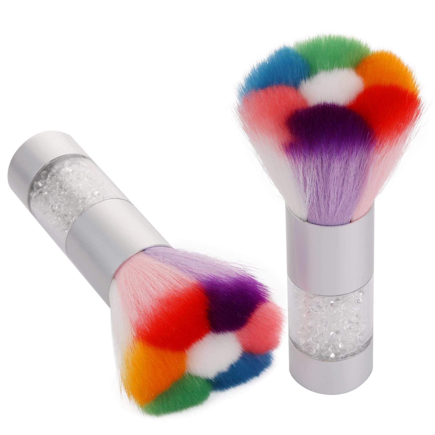 2 Pcs Nail Art Dust Brush Remover Nail Powder for Acrylic Gel UV Nail