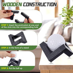 1 Pack Golf Ball Display Stand 1.97 Inch Wooden Golfballs Display Case Black Baseball Rack Holder for Souvenir Collections Tabletop Decor Men Golf Enthusiasts