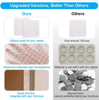 200PCS Cabinet Bumpers Clear Rubber Bumpers Self Adhesive, Soft Close Cabinet Door Bumper Dots, Sound Dampening Cupboard Door Bumpers Pads for Kitchen Drawers, Picture Frames, Furniture