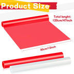 2 Rolls 3.94 Ft X 11.81 Inches Self Adhesive Repair Light Tape Auto Tail Light Tape Fog Lights Tint Tape Headlight Lens Tape (Red, Clear)